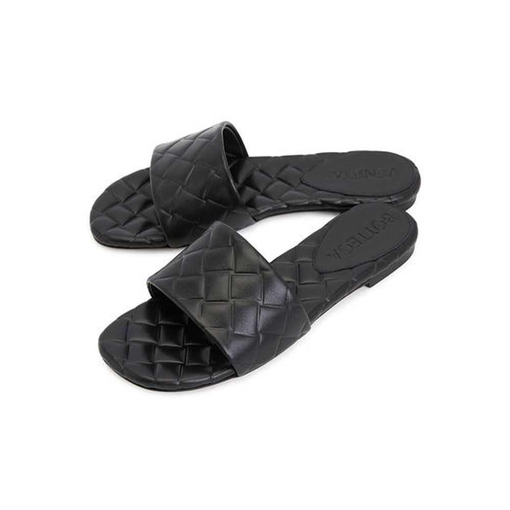 Bottega Veneta Black Lamb Leather Mules | Regal Royce