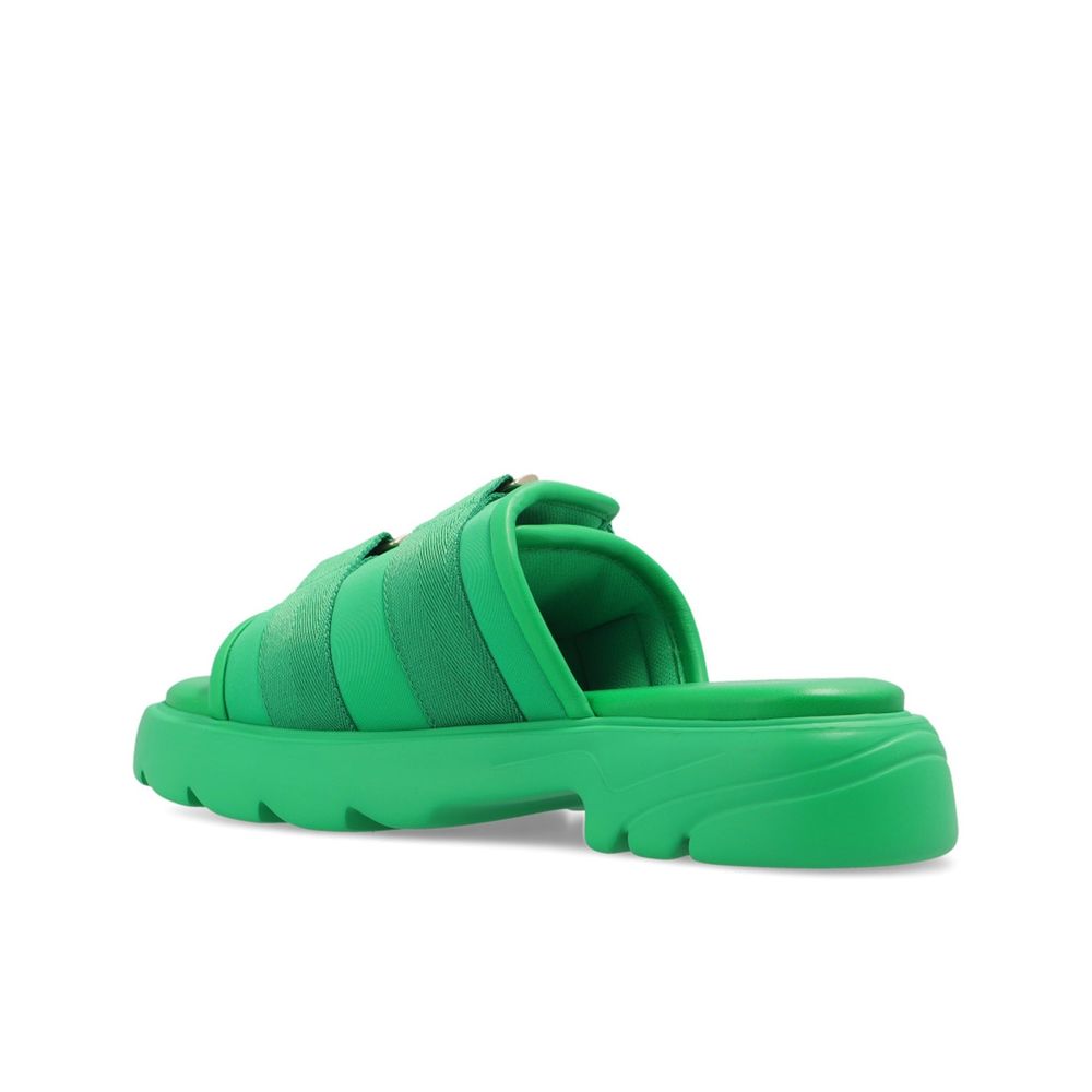 Bottega Veneta Bicolor Nylon Slides