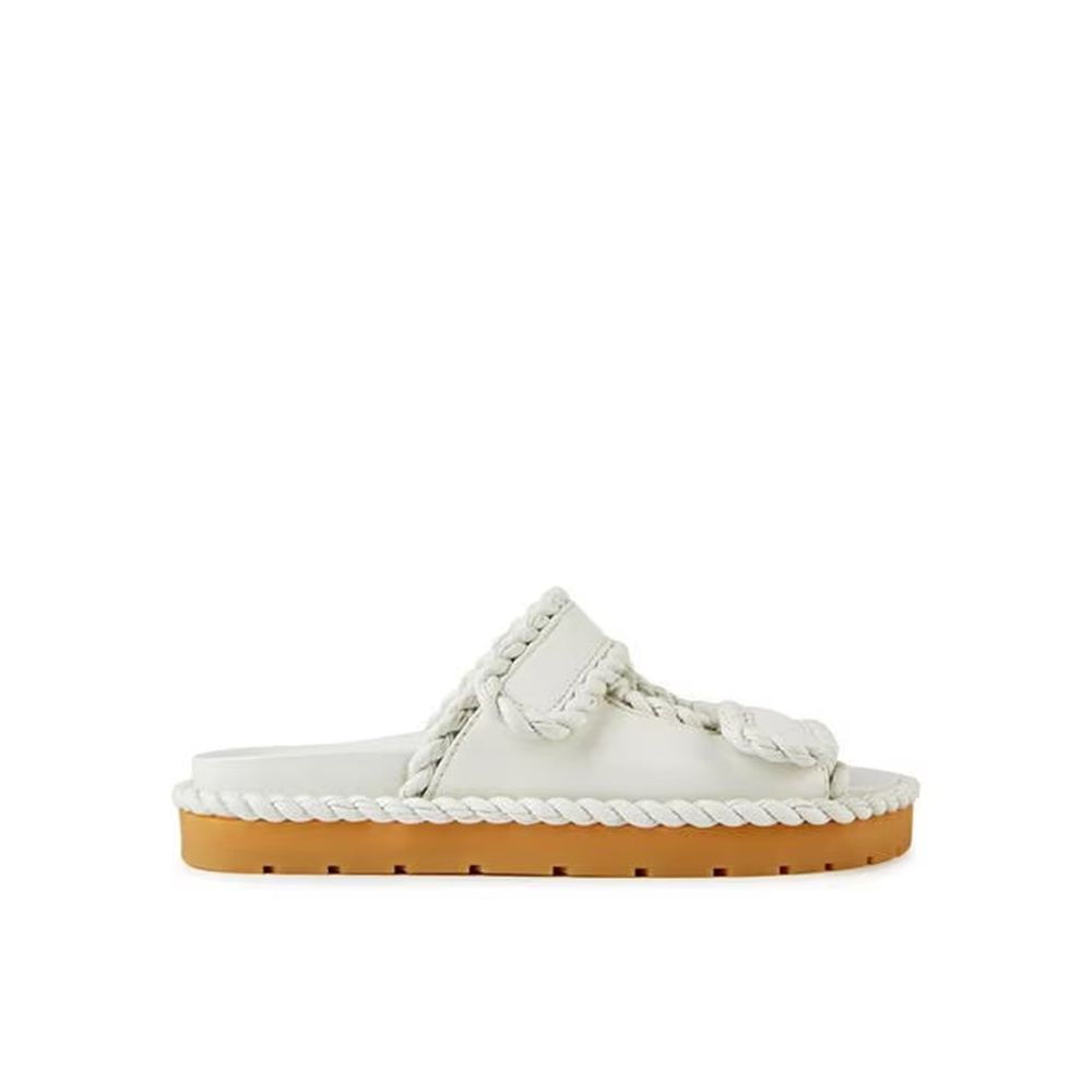 Bottega Veneta White Lamb Leather Sandals | Regal Royce