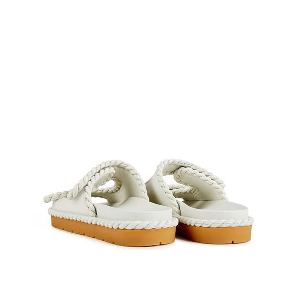 Bottega Veneta White Lamb Leather Sandals | Regal Royce