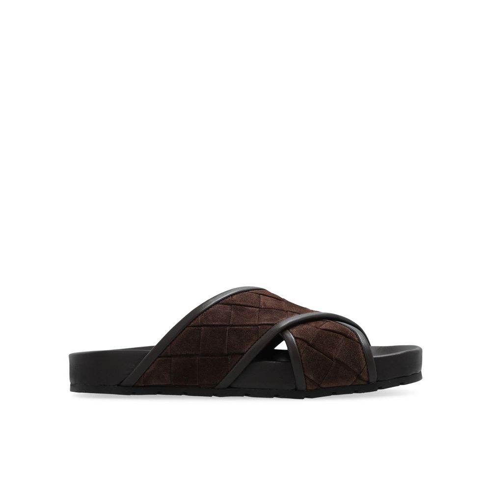 Bottega Veneta Brown Lamb Leather Flat Sandals | Regal Royce