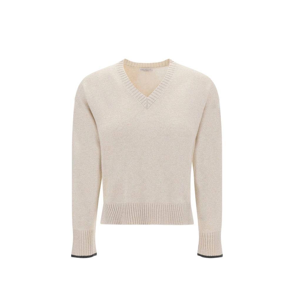 Brunello Cucinelli Beige Cashmere Cashmere Sweater | Regal Royce