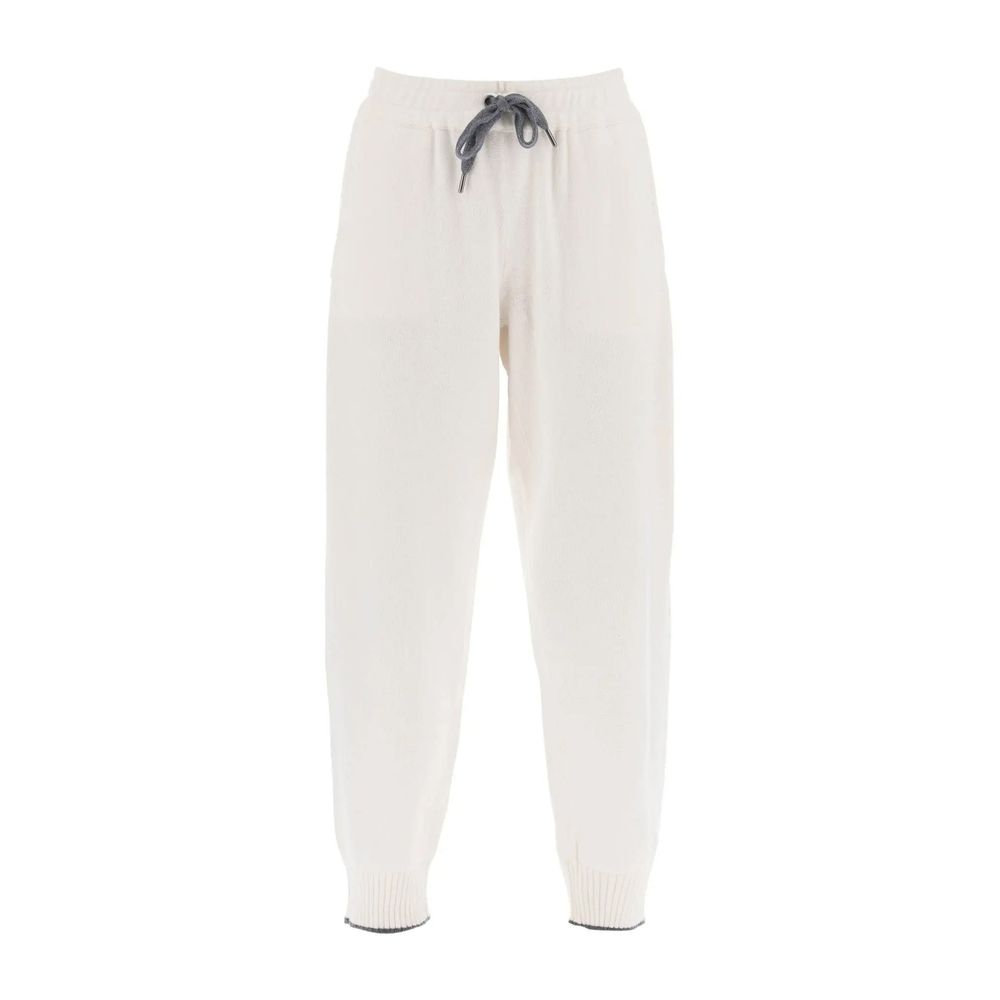 Brunello Cucinelli White Cashmere Athletic Pants | Regal Royce