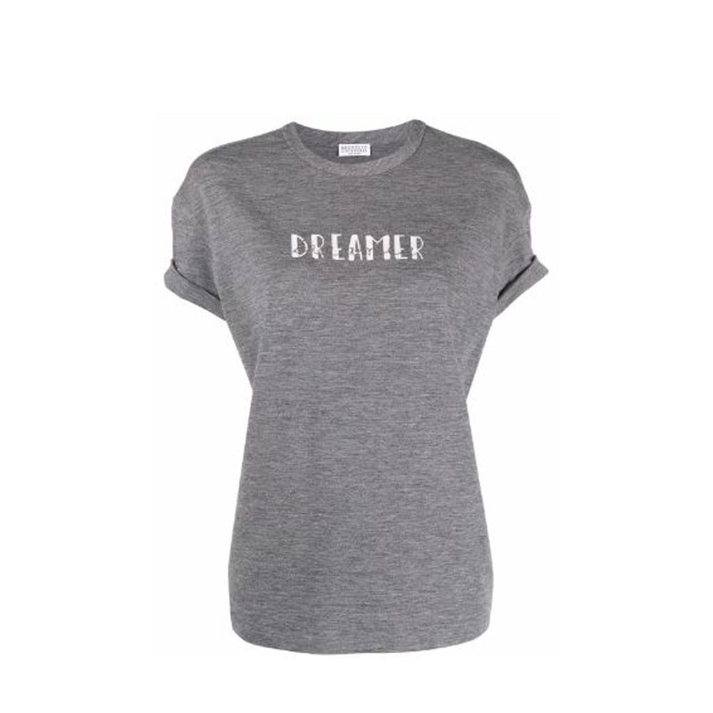 Brunello Cucinelli Gray Elastane T-Shirt | Regal Royce