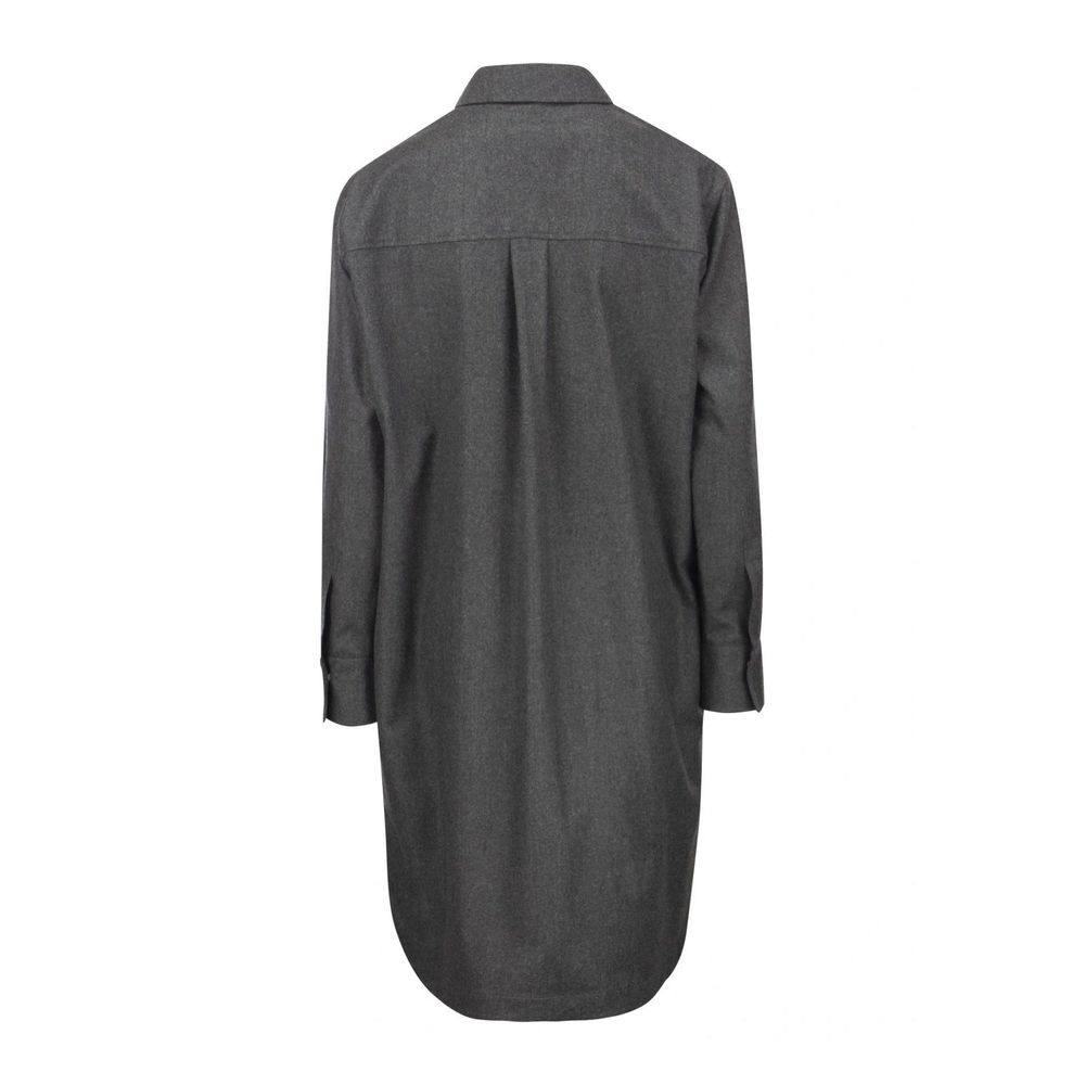 Brunello Cucinelli Gray Wool Casual Dress | Regal Royce