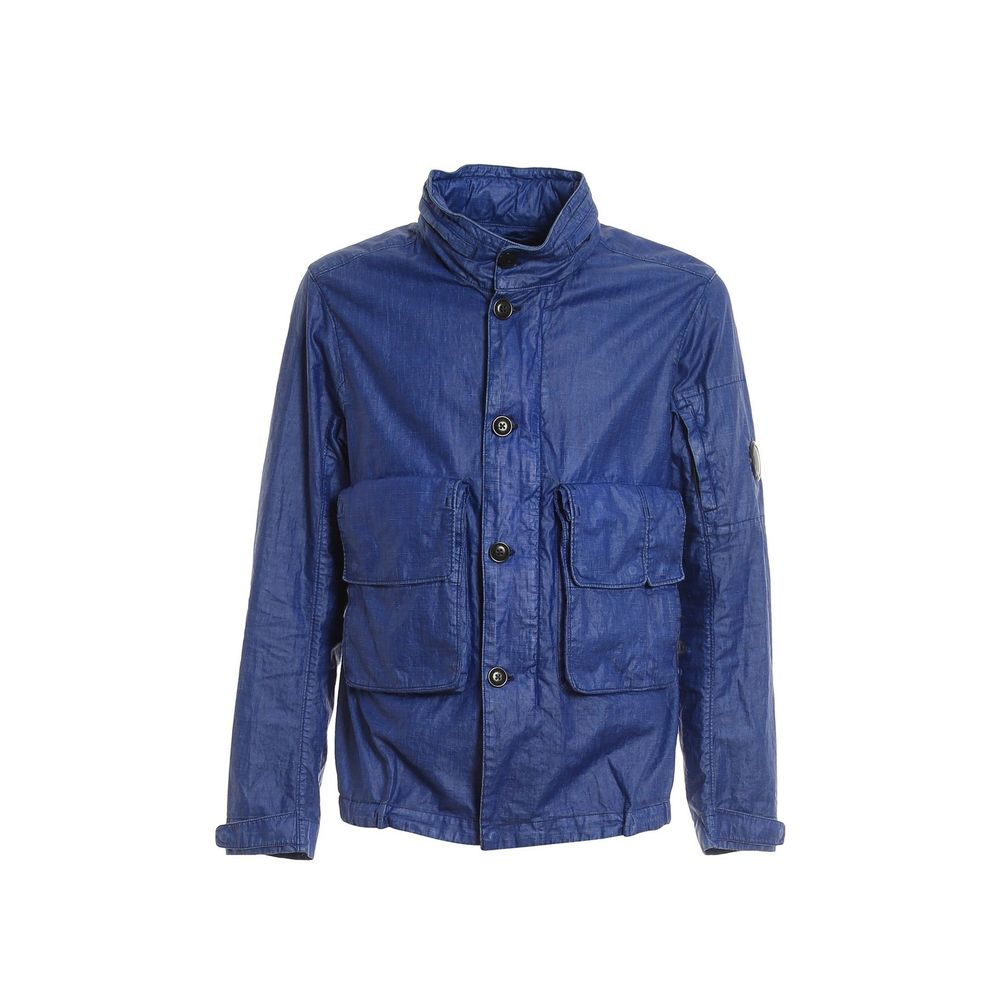 C.P. Company Blue Linen Full-Length Jacket | Regal Royce