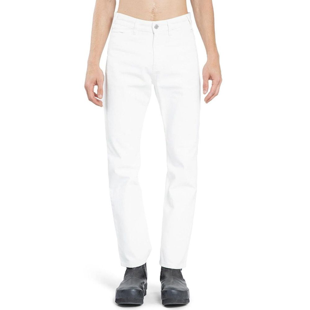 Celine White Cotton Straight-Leg Jeans | Regal Royce