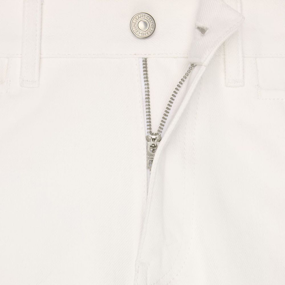Celine White Cotton Straight-Leg Jeans | Regal Royce