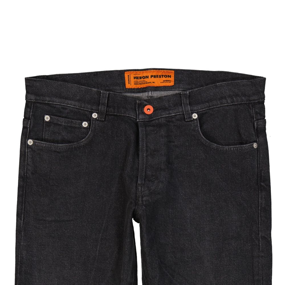 Heron Preston Black Cotton Slim Fit Jeans | Regal Royce