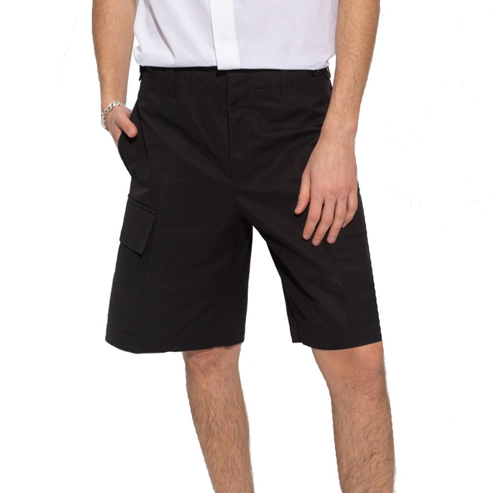 Jil Sander Black Cotton Cargo Shorts | Regal Royce