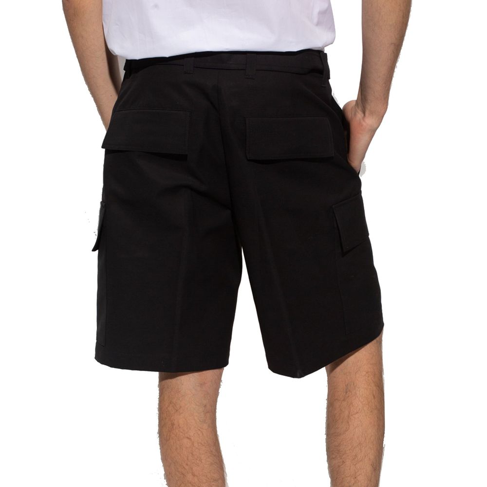 Jil Sander Black Cotton Cargo Shorts | Regal Royce