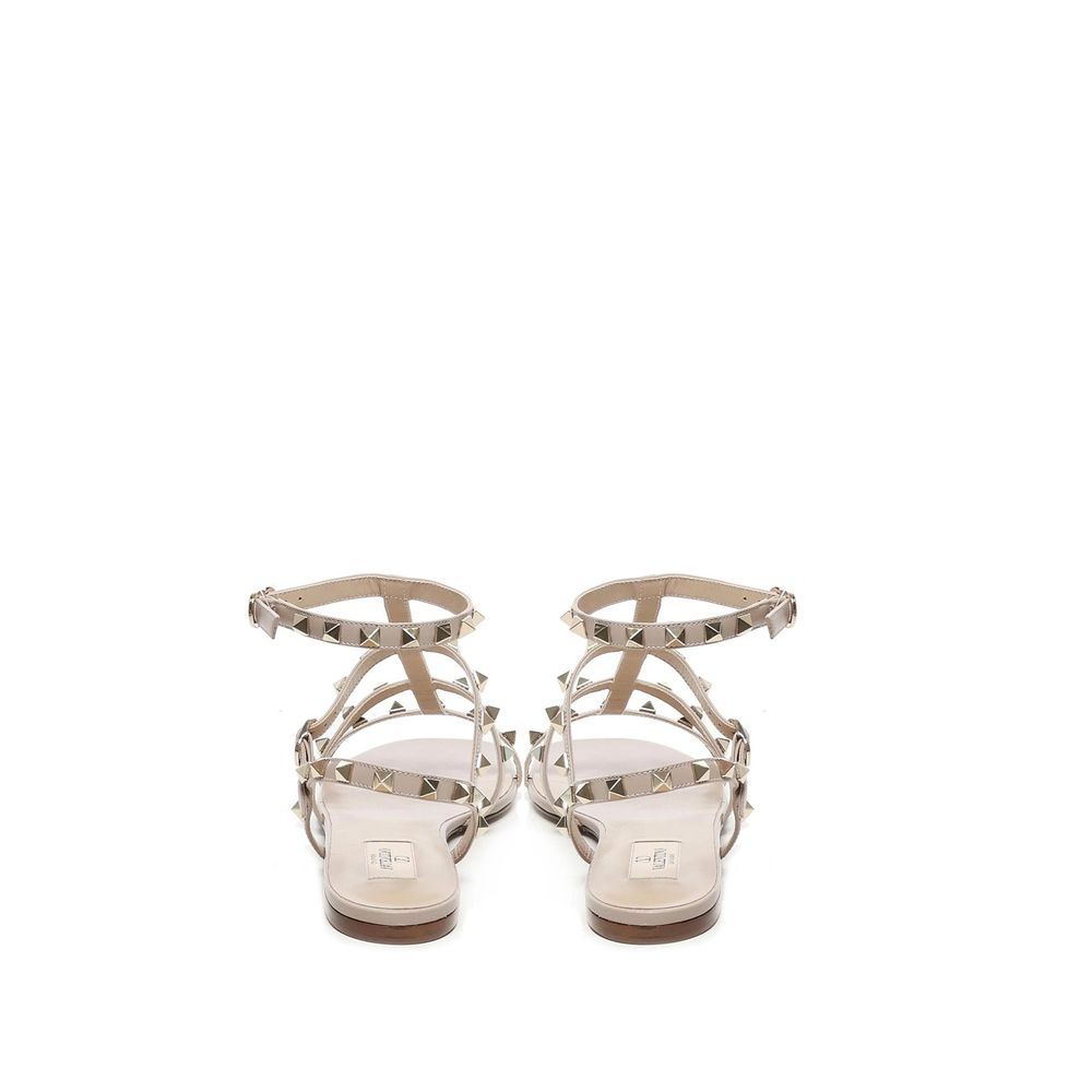 Valentino Garavani Beige Calfskin Flat Sandals | Regal Royce
