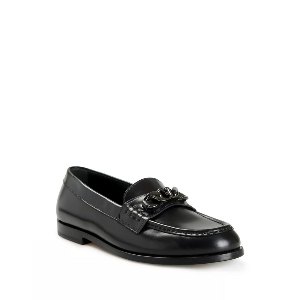 Valentino Garavani Black Leather Slip-On Loafers | Regal Royce