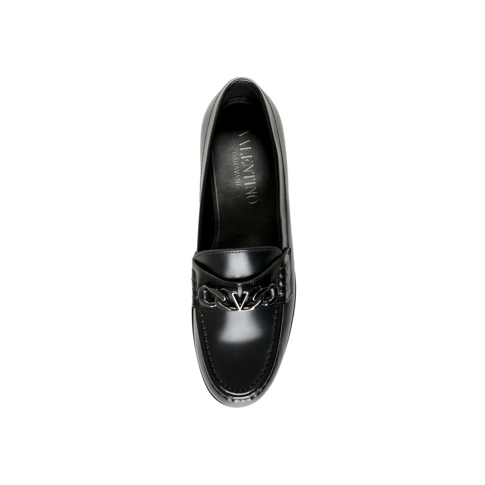 Valentino Garavani Black Leather Slip-On Loafers | Regal Royce