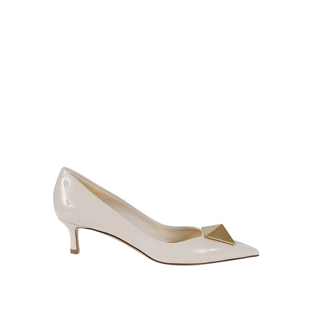 Valentino Garavani White Leather Mid Heel Pumps | Regal Royce