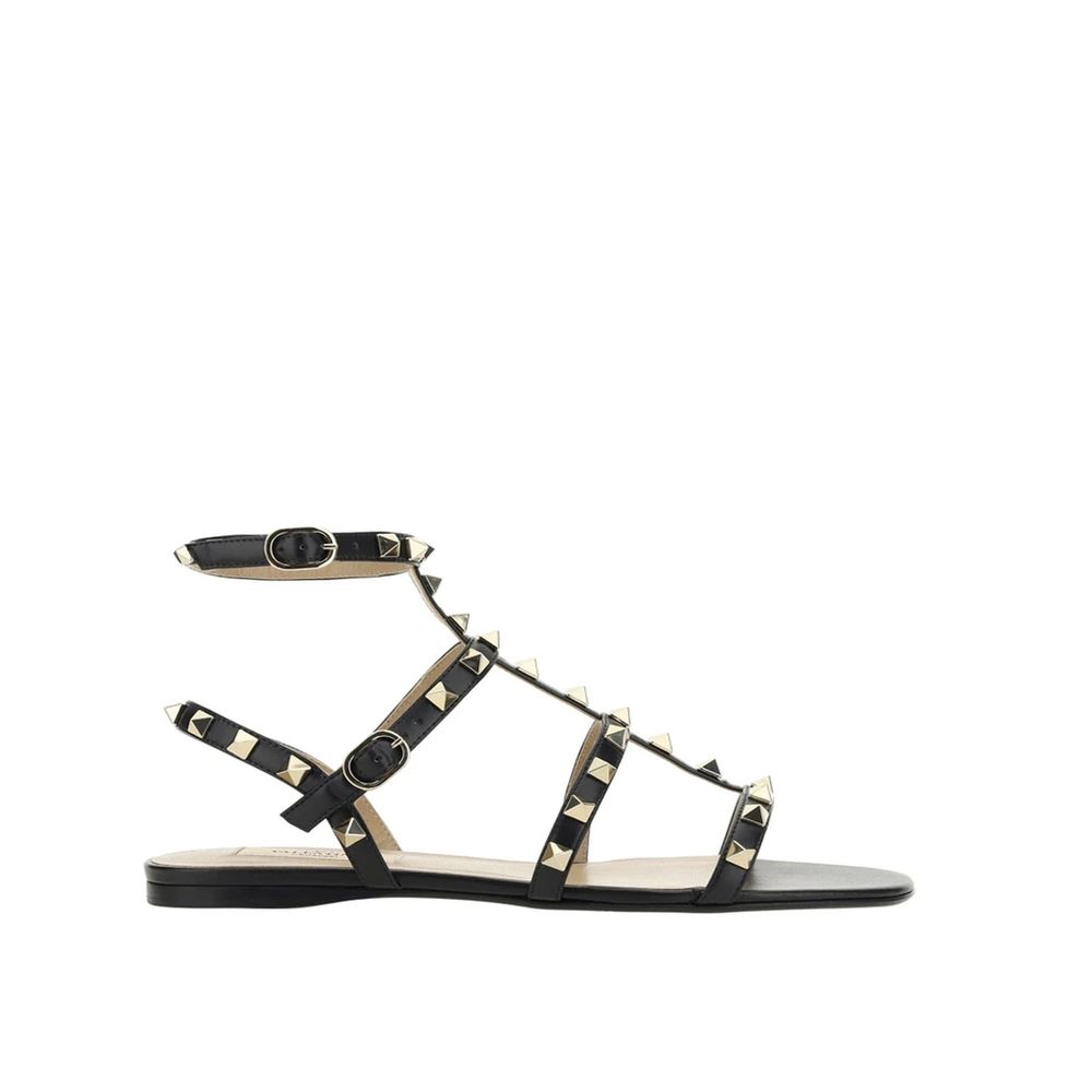 Valentino Garavani Black Calfskin Sandals | Regal Royce