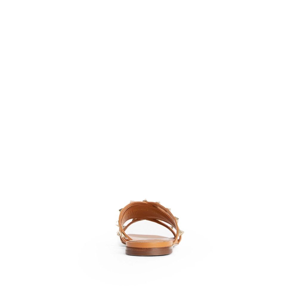 Valentino Garavani Brown Calfskin Flat Sandals | Regal Royce