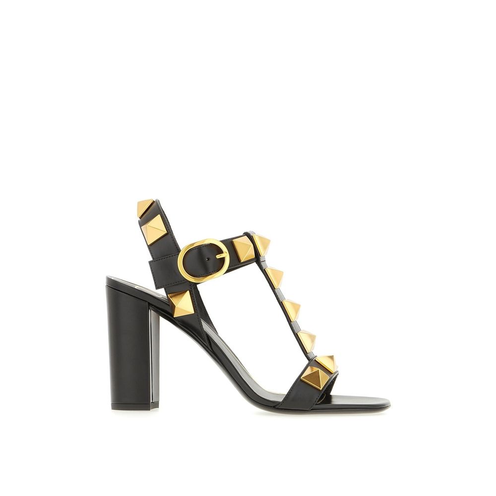Valentino Garavani Black Calfskin Stiletto Heel Sandals | Regal Royce