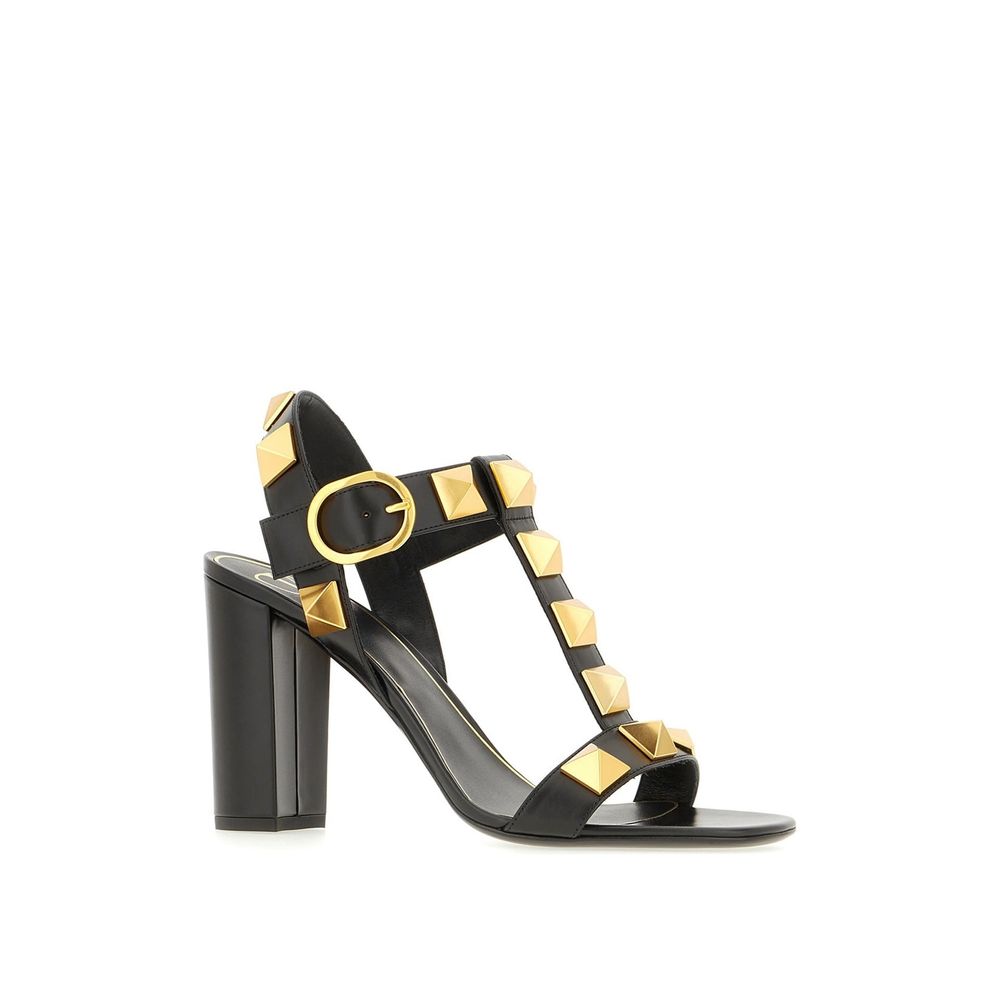 Valentino Garavani Black Calfskin Flat Sandals | Regal Royce