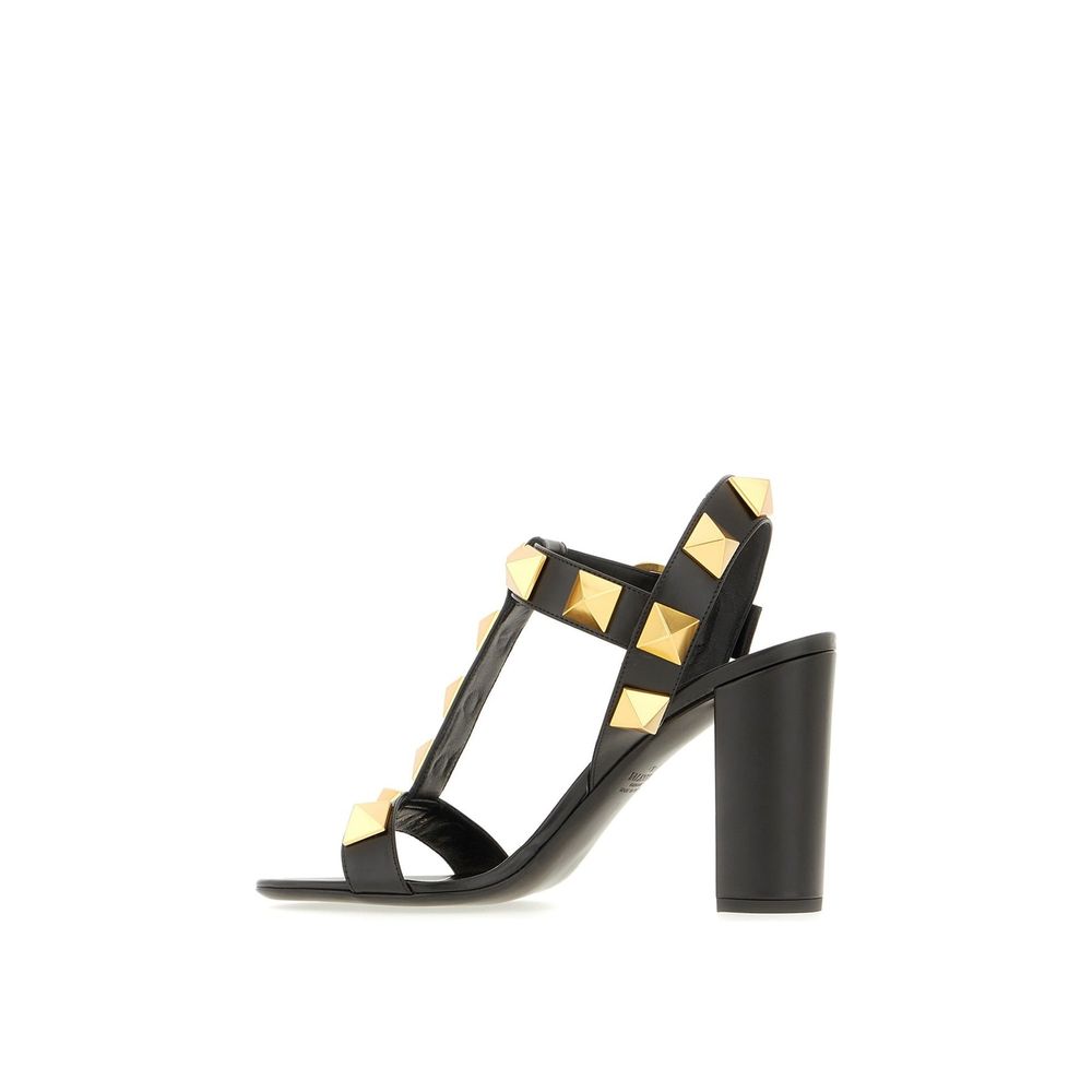 Valentino Garavani Black Calfskin Stiletto Heel Sandals | Regal Royce