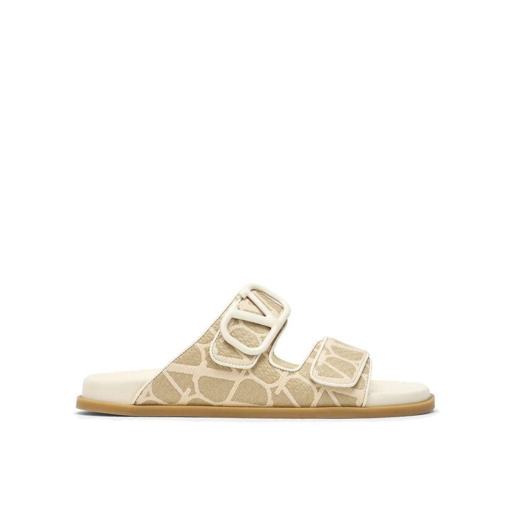 Valentino Garavani Bicolor Fabric Flat Sandals | Regal Royce