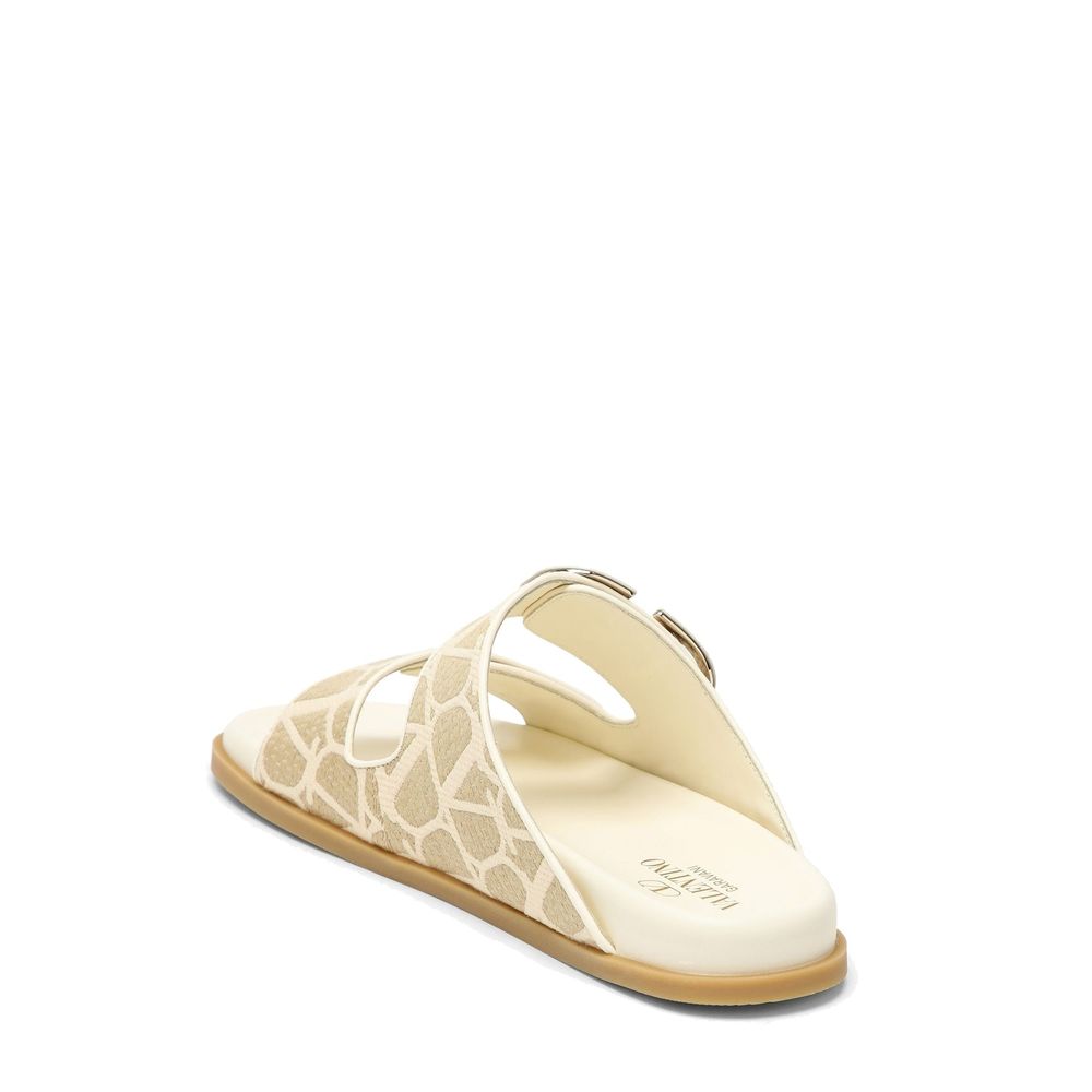 Valentino Garavani Bicolor Fabric Flat Sandals | Regal Royce