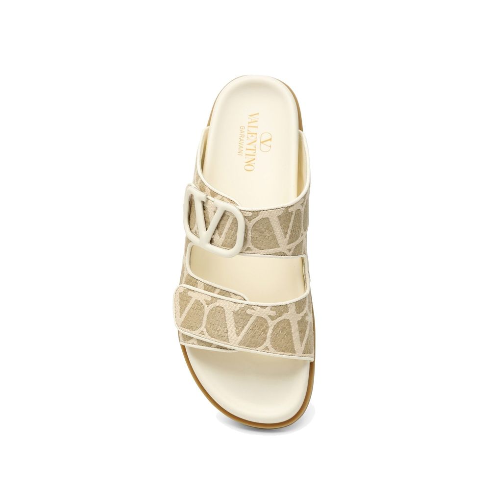 Valentino Garavani Bicolor Fabric Flat Sandals | Regal Royce