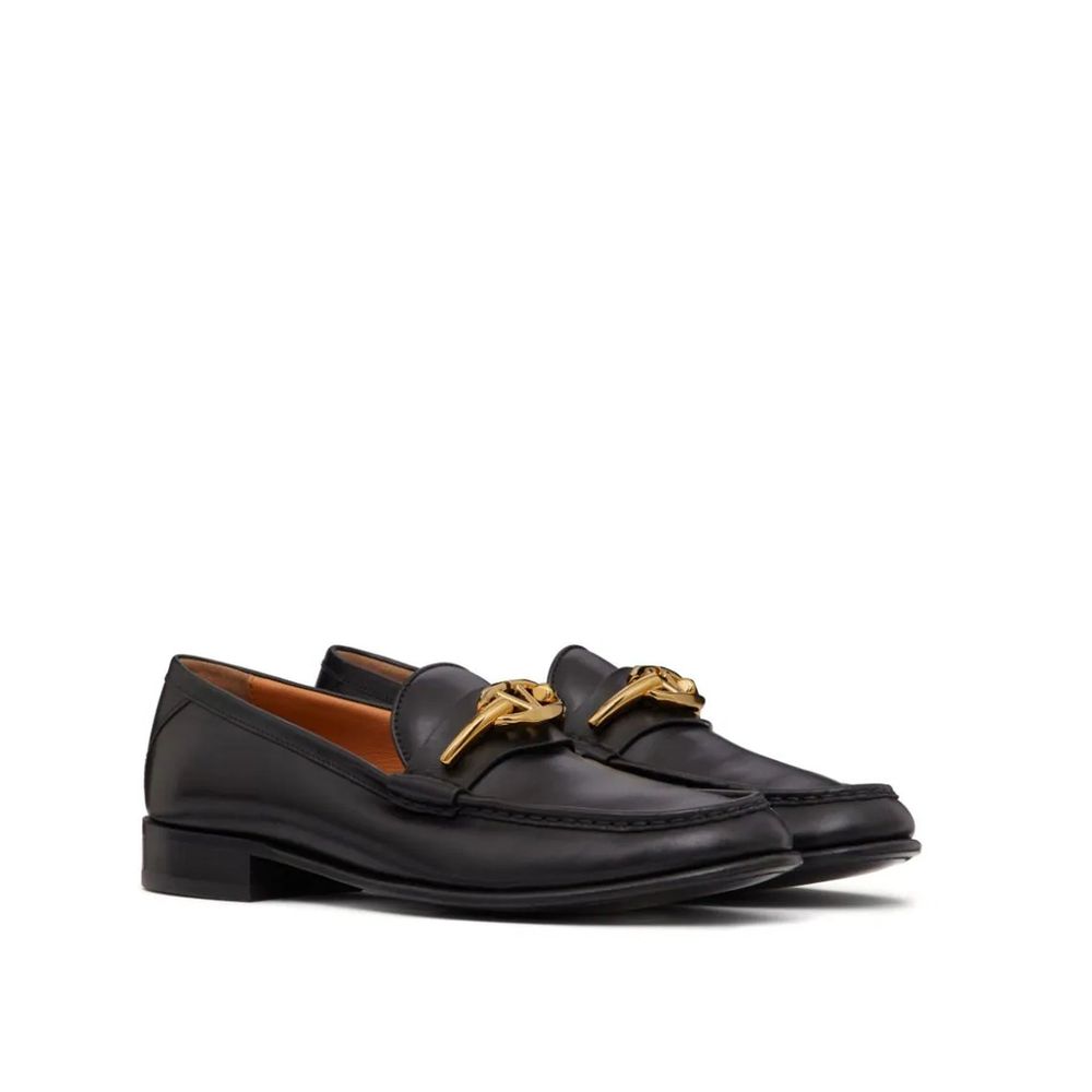 Valentino Garavani Black Calfskin Slip-On Loafers | Regal Royce