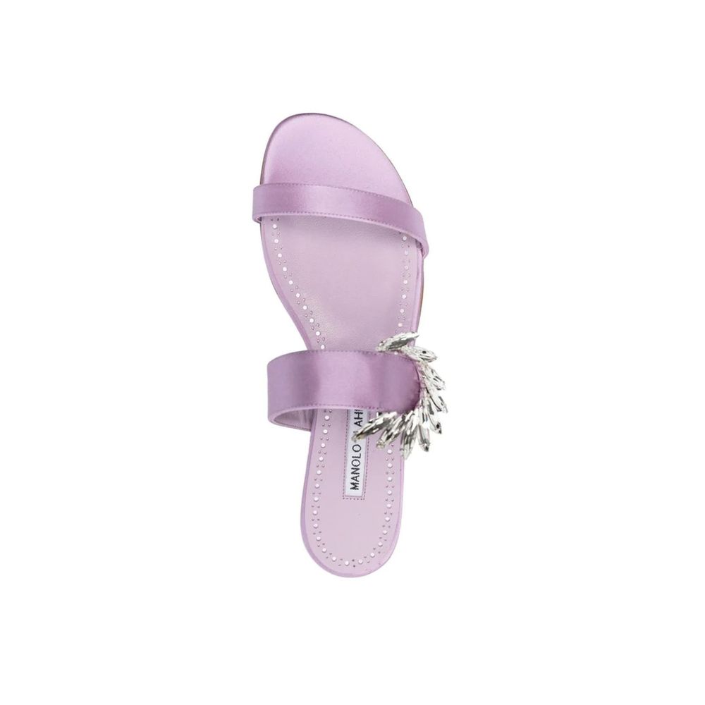 Manolo Blahnik Purple Silk Slippers | Regal Royce