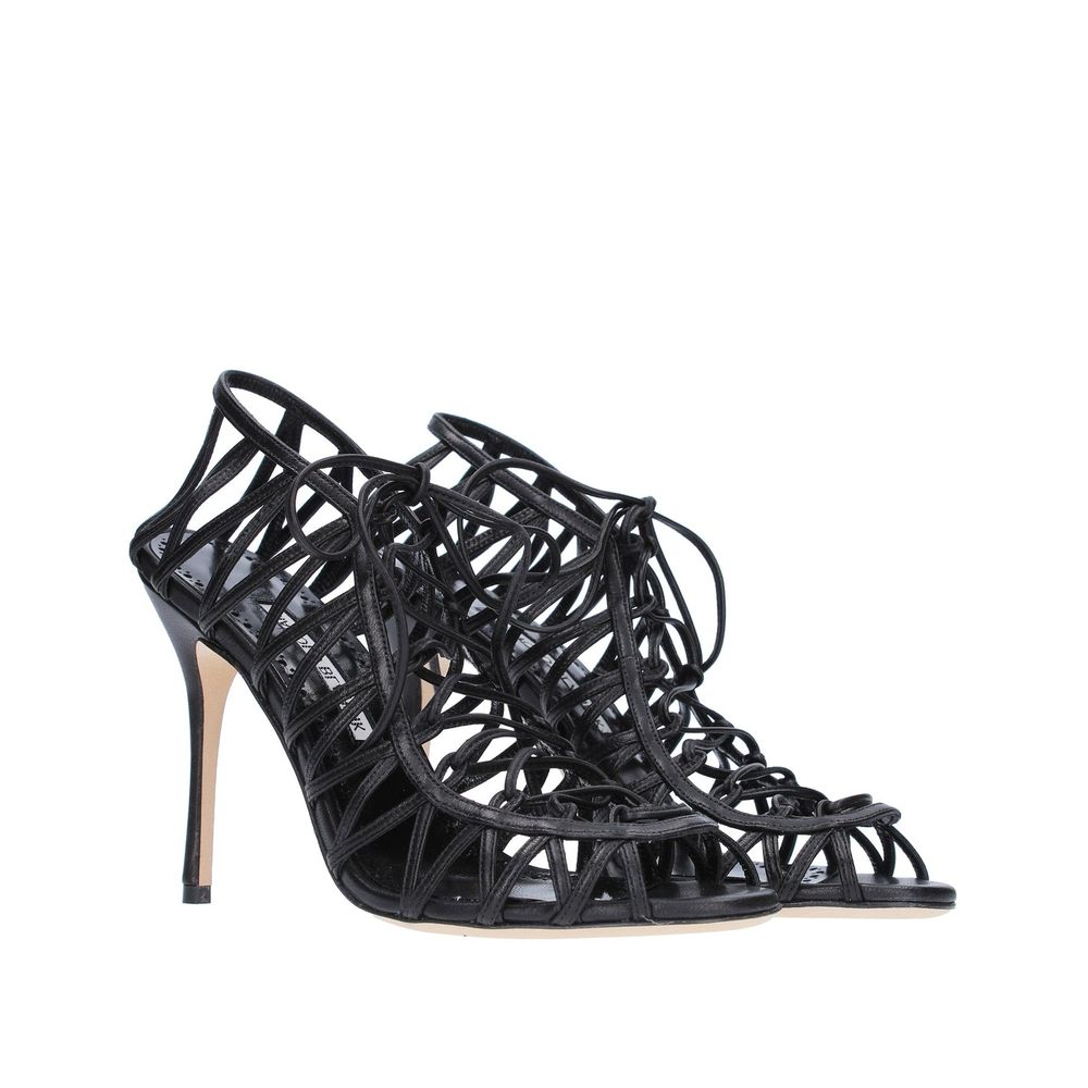 Manolo Blahnik Black Leather Sandals | Regal Royce