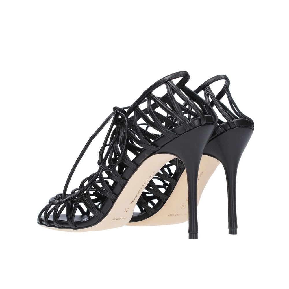 Manolo Blahnik Black Leather Sandals | Regal Royce