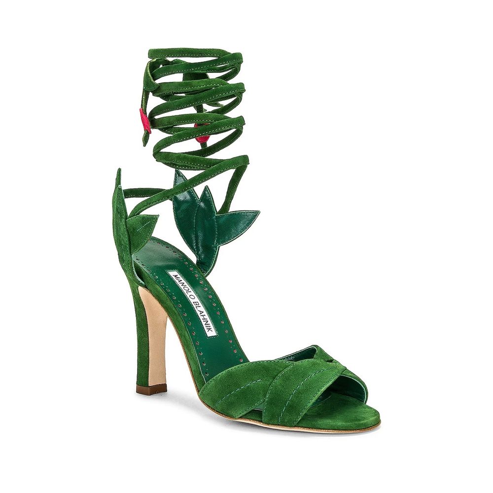 Manolo Blahnik Bicolor Calfskin Strap-On Sandals | Regal Royce