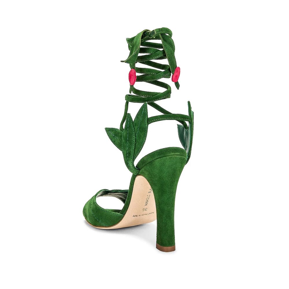 Manolo Blahnik Bicolor Calfskin Stiletto Heel Sandals | Regal Royce