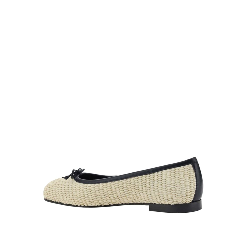 Manolo Blahnik Beige Raffia Ballet Flats | Regal Royce