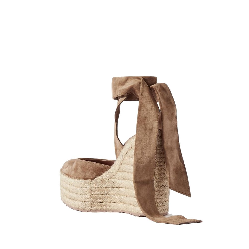 Gianvito Rossi Beige Calfskin Wedge Sandals | Regal Royce