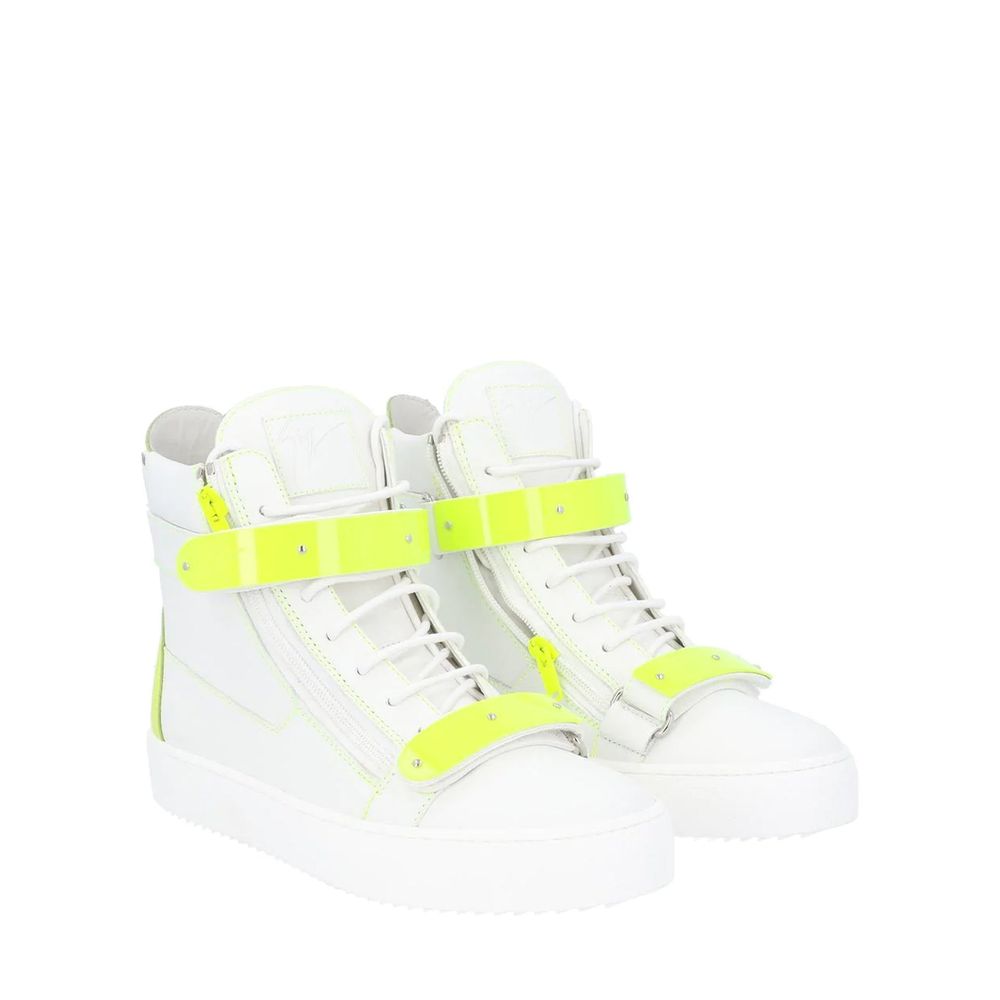 Giuseppe Zanotti White Calfskin High Top Sneakers | Regal Royce