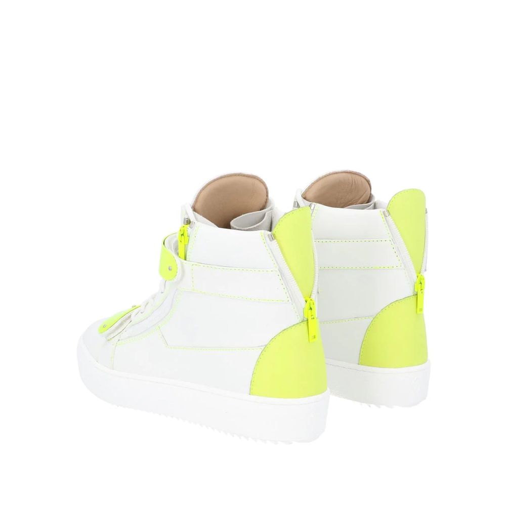 Giuseppe Zanotti White Calfskin High Top Sneakers | Regal Royce