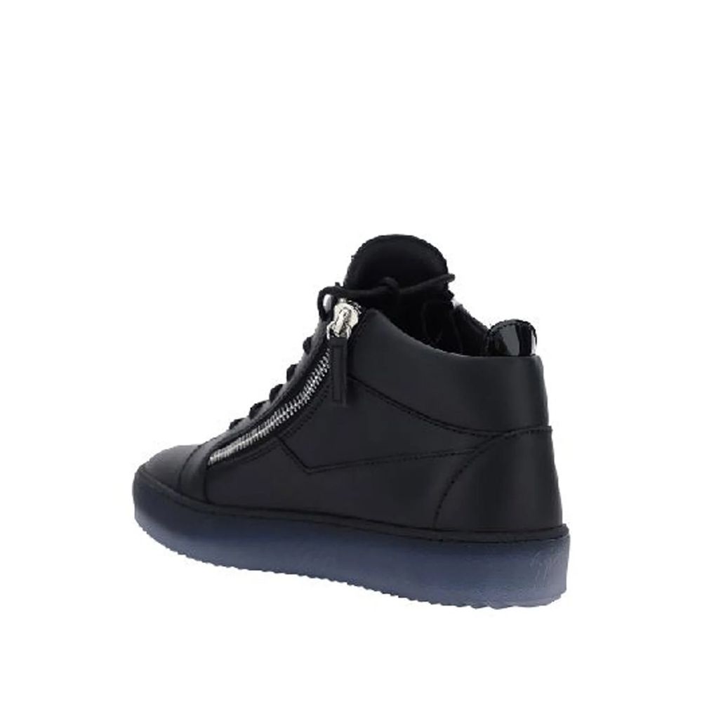 Giuseppe Zanotti Black Calfskin High Top Sneakers | Regal Royce
