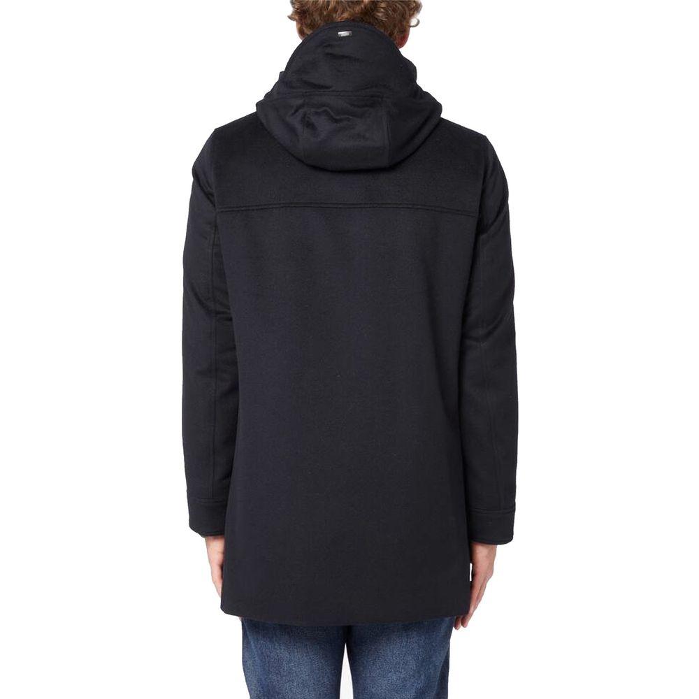 Herno Black Cashmere Coat | Regal Royce