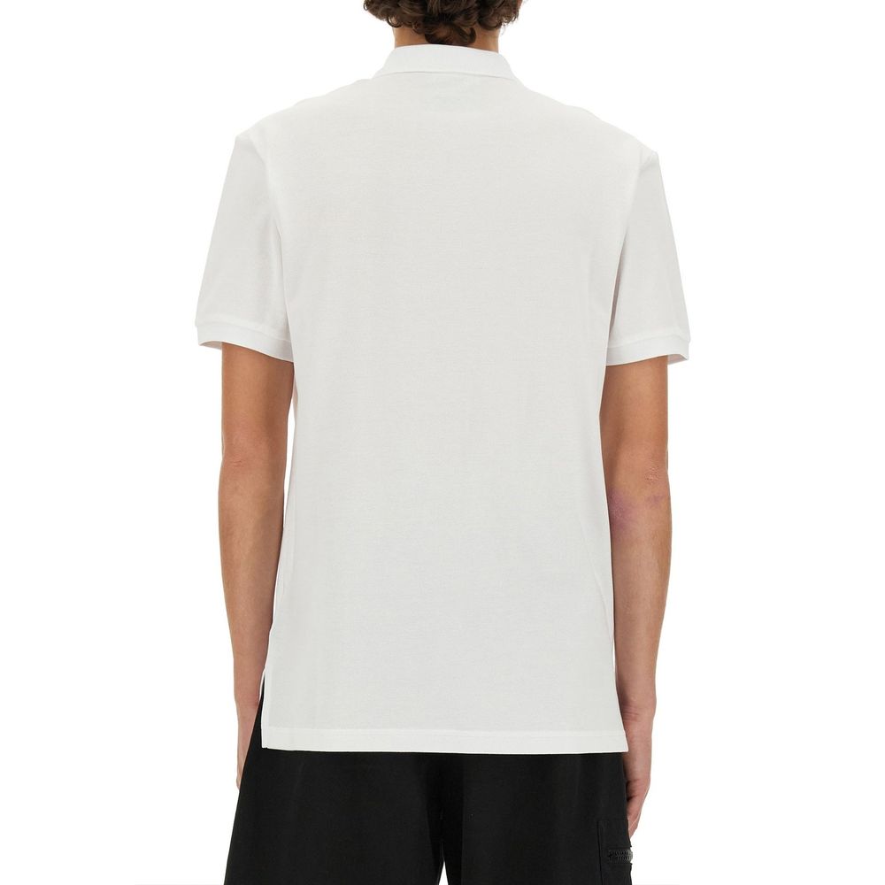 Moschino Couture White Cotton Polo Shirt | Regal Royce