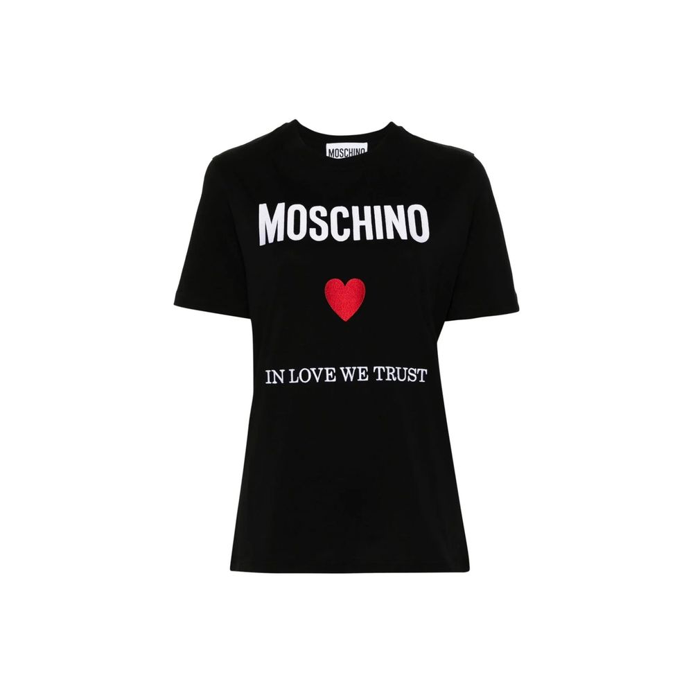 Moschino Couture Black Cotton T-Shirt | Regal Royce