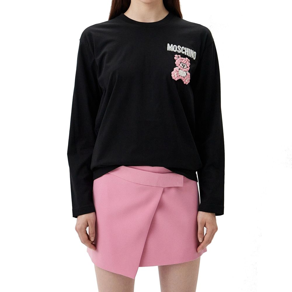 Moschino Couture Black Cotton T-Shirt | Regal Royce