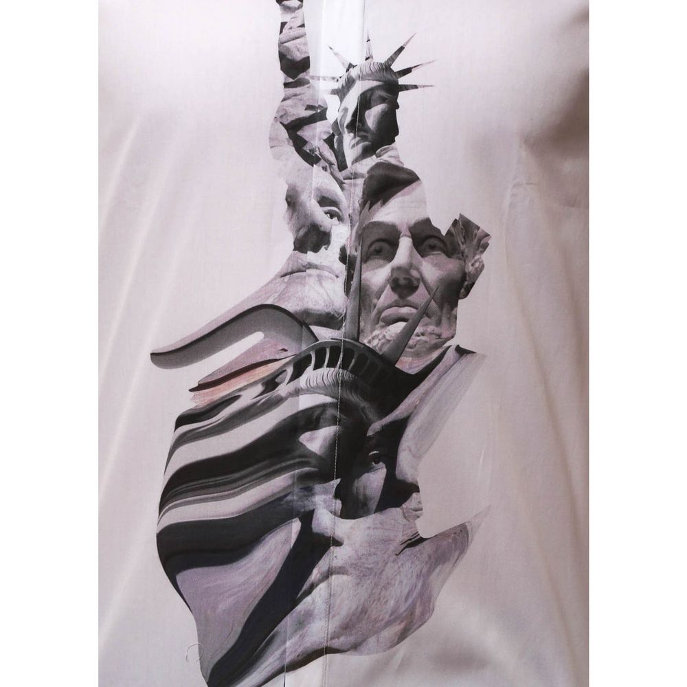 Neil Barrett White Cotton Pattern Shirt | Regal Royce