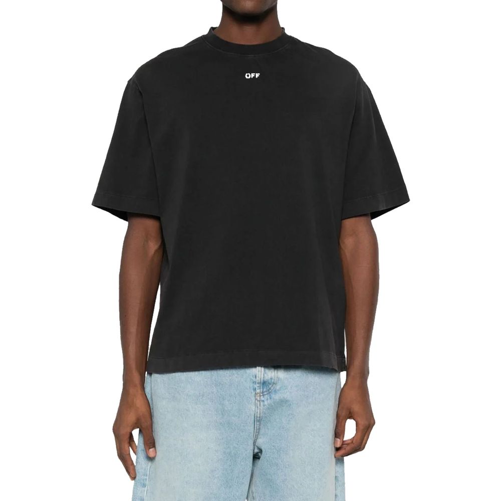 Off-White Black Cotton T-Shirt | Regal Royce