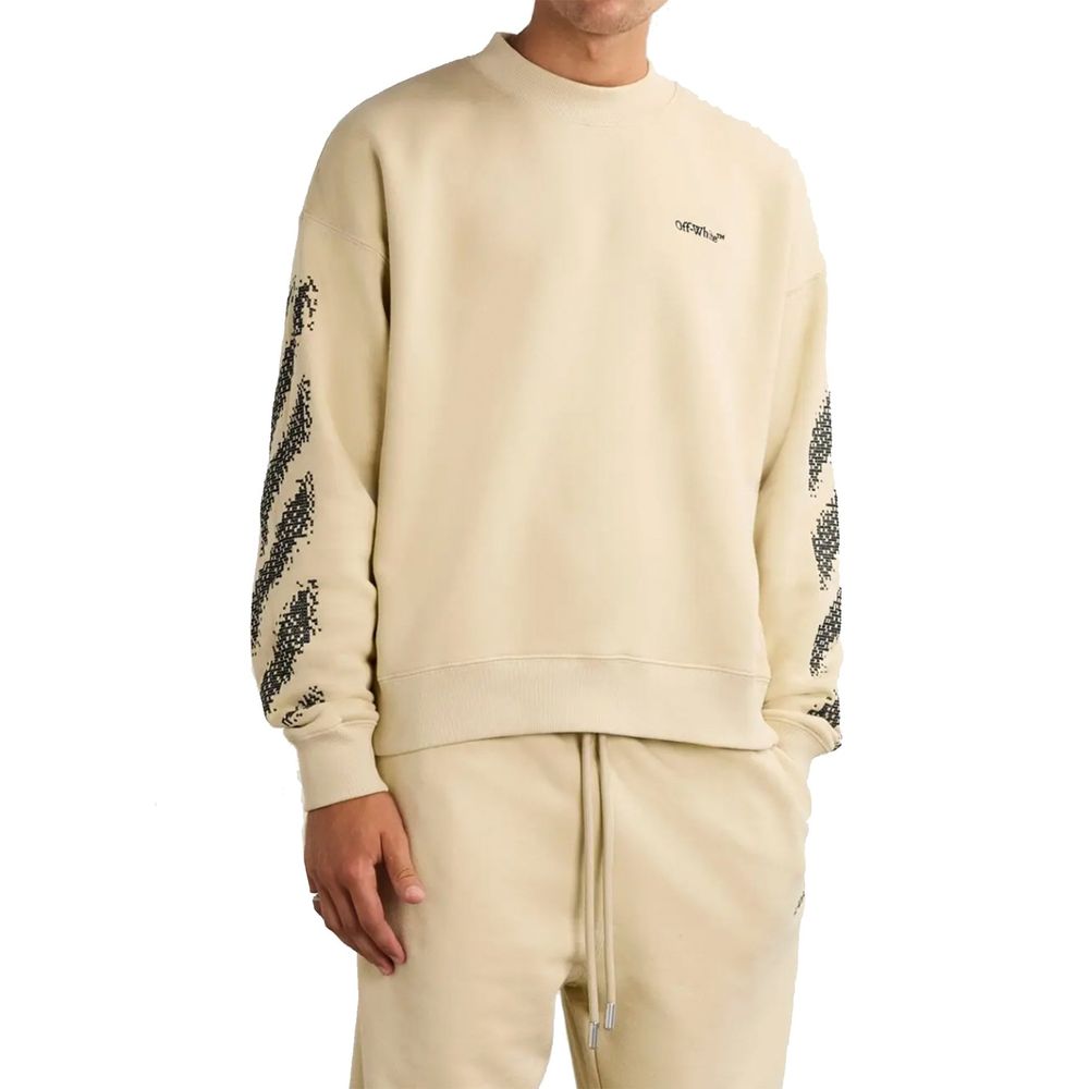 Off-White Beige Cotton Sweatshirt | Regal Royce