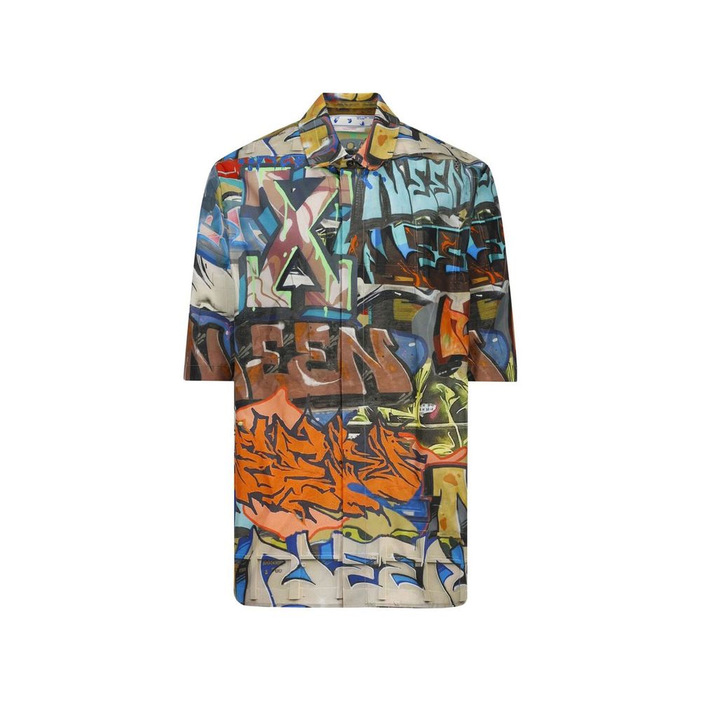 Off-White Black Polyamide Pattern Shirt | Regal Royce