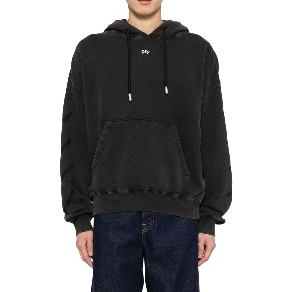 Off-White Black Cotton Sweatshirt | Regal Royce