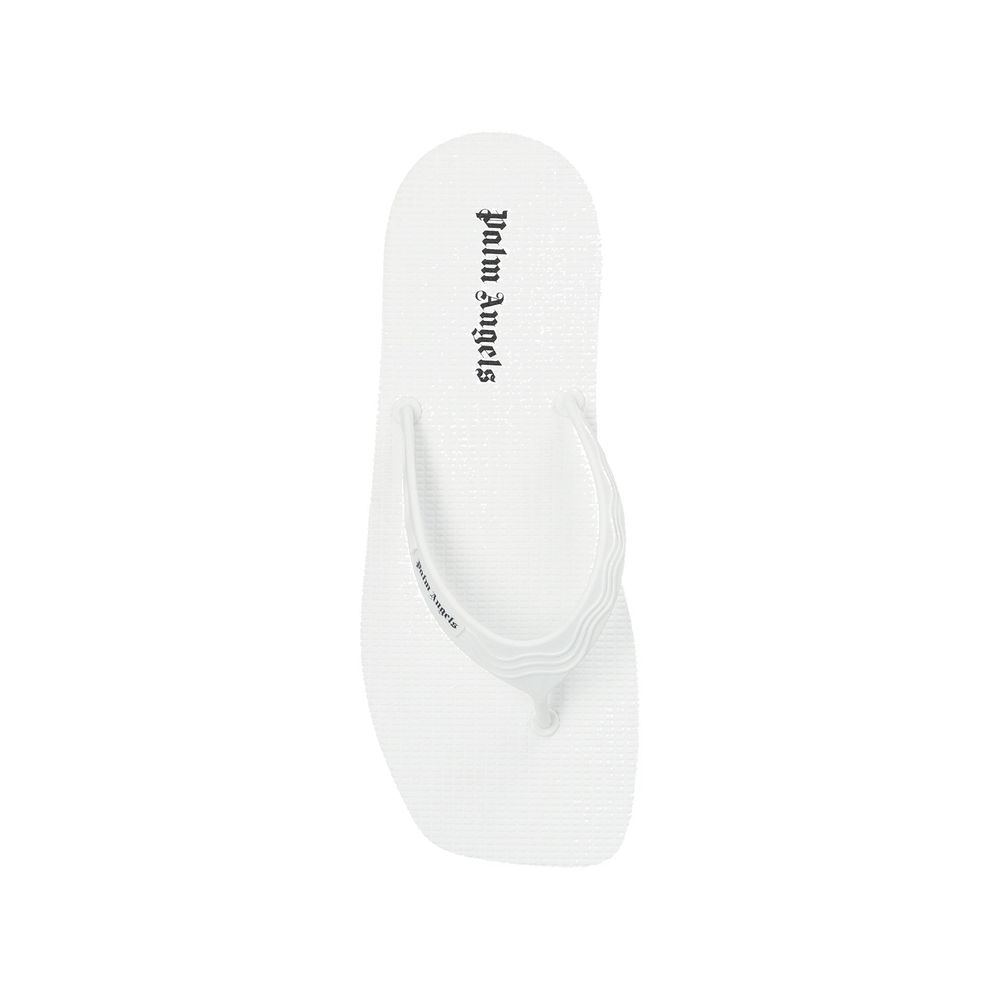 Palm Angels White Rubber Slides | Regal Royce