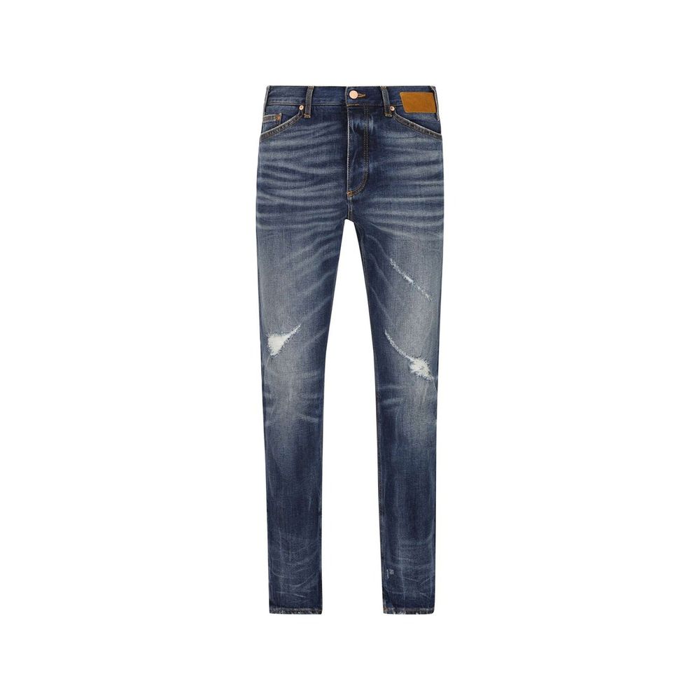 Palm Angels Blue Cotton Straight-Leg Jeans | Regal Royce