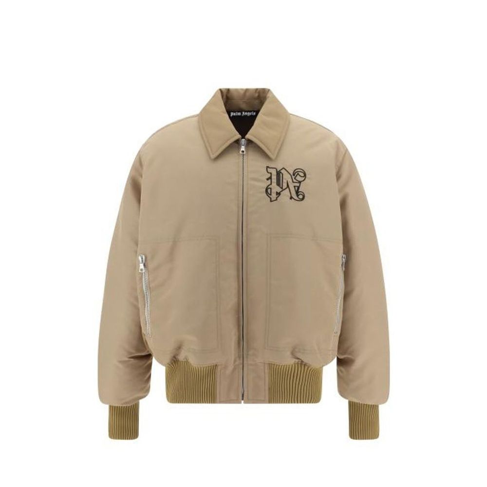 Palm Angels Beige Polyamide Bomber | Regal Royce